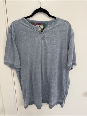 True Grit Light Heather Blue Short-Sleeve Henley